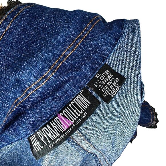 The Pyramid Collection Peplum Denim Jacket - Picture 8 of 9